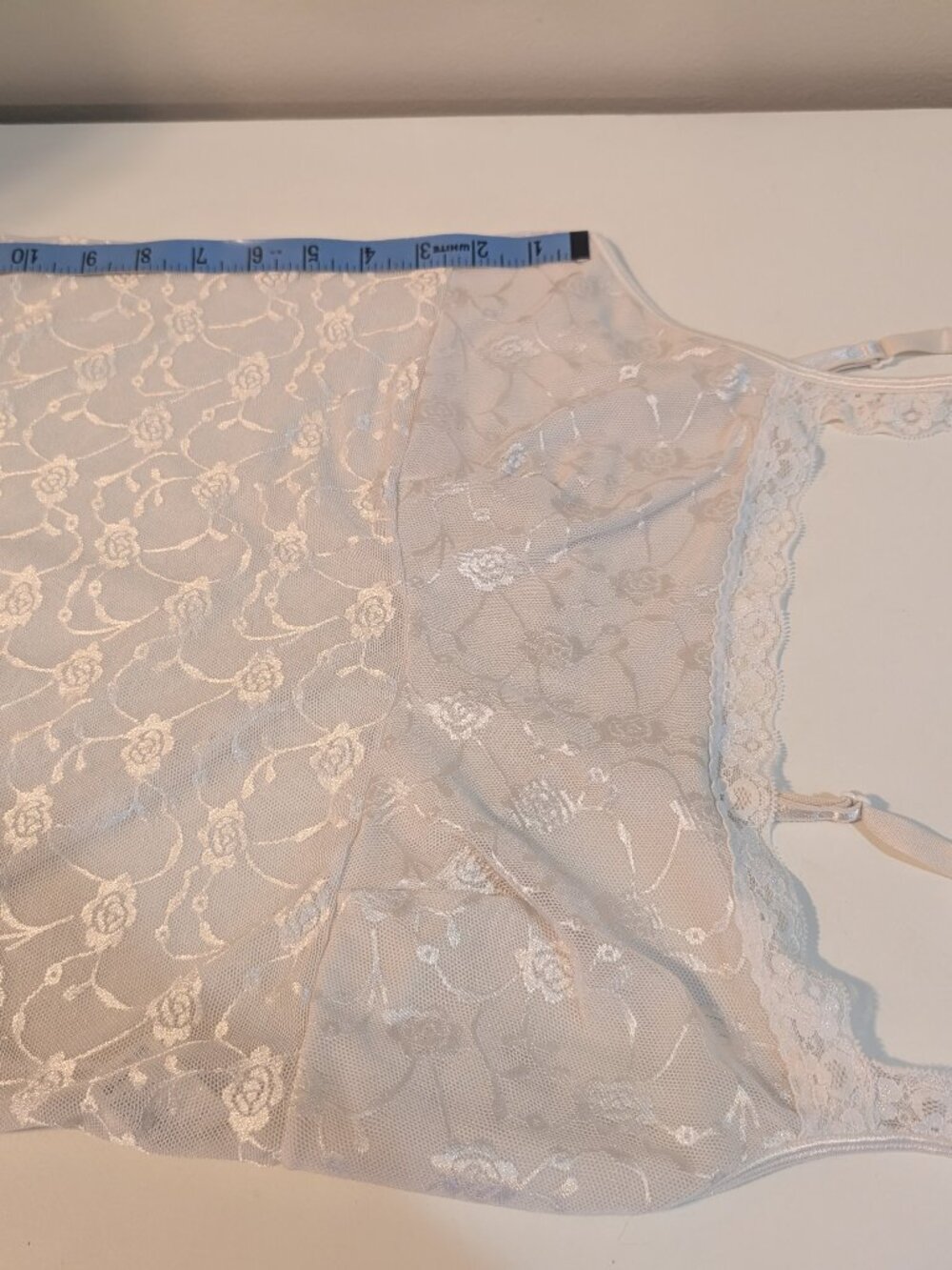 Womens vintage white lace camisole, size XLarge/42